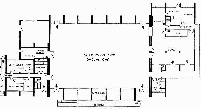 Plan de la salle polyvalente du CSC