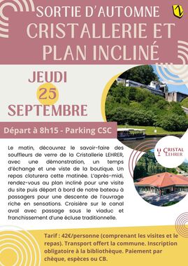 Sortie d'Automne - Cristallerie Lehrer et plan incliné d'Arzviller